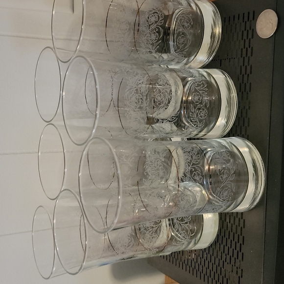 Other - Set of 7 Etched Glasses